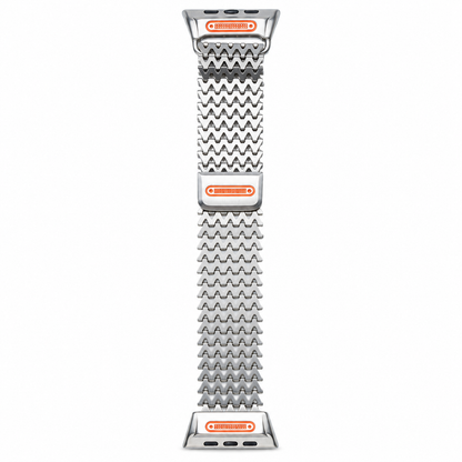 Silver W-link metal band with magnetic clasp for Apple Watch, band only