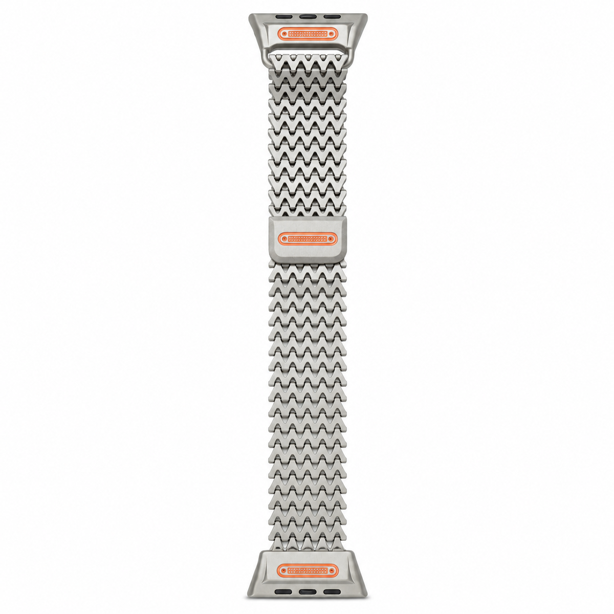 Titanium Color W-link metal band with magnetic clasp for Apple Watch, band only