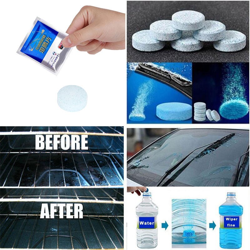 Wiper Effervescent Tablets for Windshield and Auto Glass Cleaning - Remove Stains, Fast Dissolving, Does Not Damage GlassVehicle Windshield FluidNormanharvey