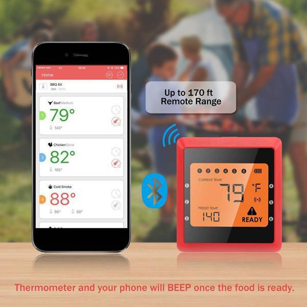 Wireless Barbecue Thermometer: Precise Grilling Temperatures with 6 Probes - Grill Temperature Gauge IncludedCooking ThermometersNormanharvey