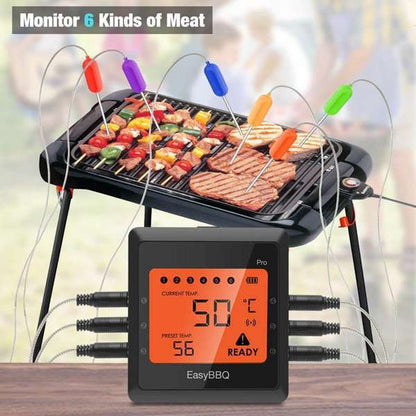 Wireless Barbecue Thermometer: Precise Grilling Temperatures with 6 Probes - Grill Temperature Gauge IncludedCooking ThermometersNormanharvey