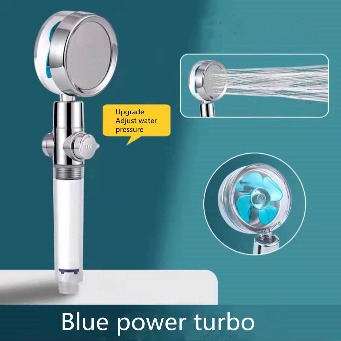 Shower Head Water Saving Flow 360 Degrees Rotating With Small Fan High Pressure Spray Nozzle Bathroom Accessories