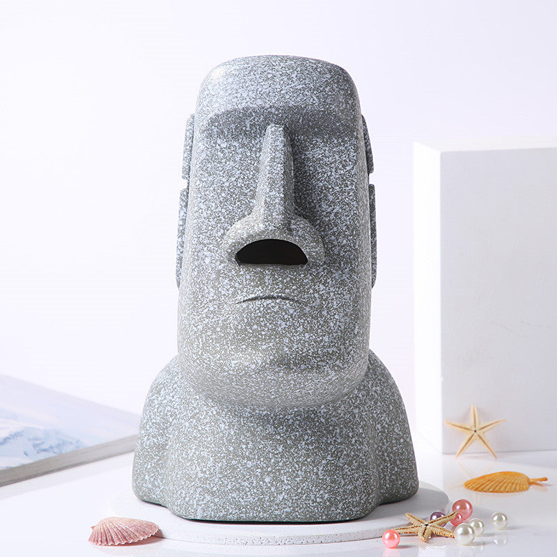 Versatile Easter Island statue tissue holder for any setting