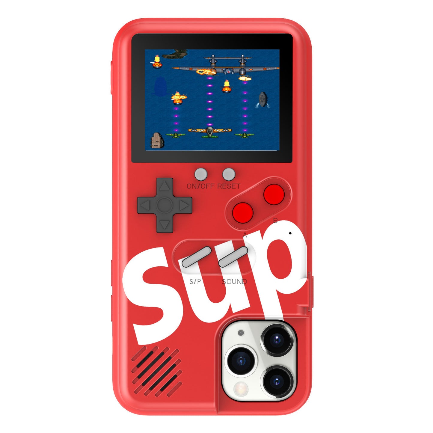 Protective Phone Case with Old-School Games | GameShield™ red with graphics sup