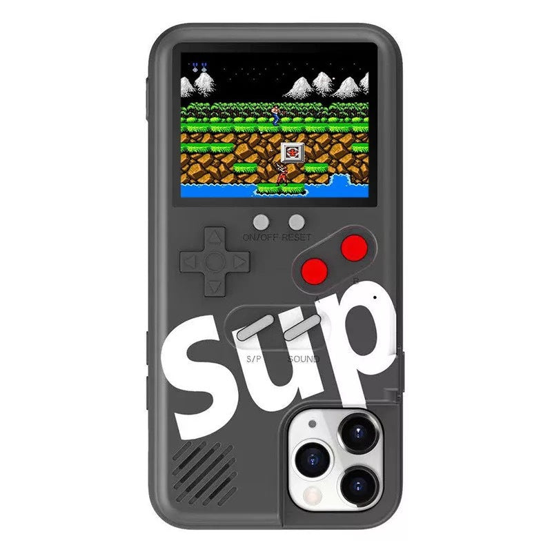 Protective Phone Case with Old-School Games | GameShield™ black with sup graphic