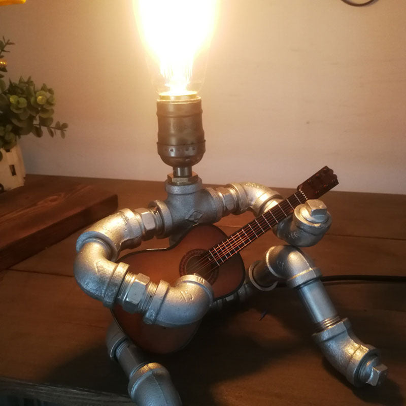 Unique Steampunk Table Lamp: Handcrafted, Edison Bulb, Versatile Decor, Inspired Gift