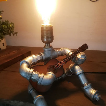 Unique Steampunk Table Lamp: Handcrafted, Edison Bulb, Versatile Decor, Inspired Gift