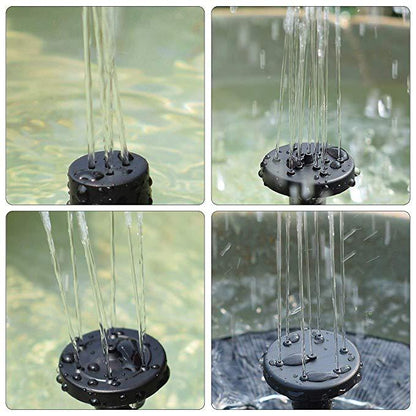 Garden decoration with the solar-powered floating fountain