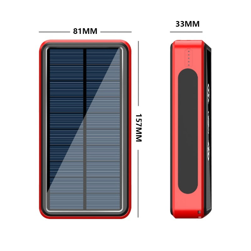 Wireless Charging and Shockproof Solar Power Bank size
