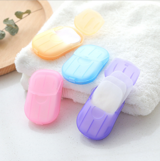 Portable paper soap in multiple colors