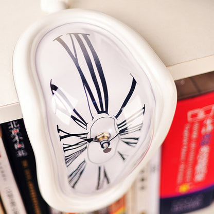 Sophisticated Melting Clock in Silver for Elegant Room Decor