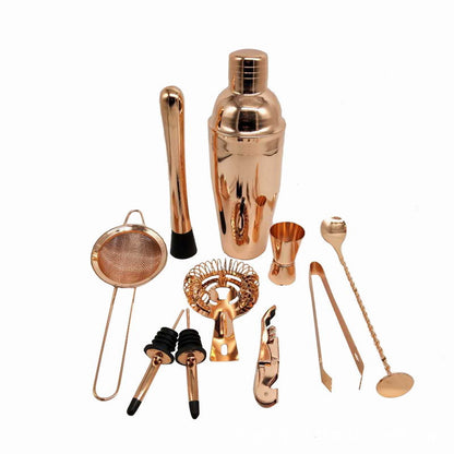 12-Piece Stainless Steel Cocktail Kit with Bamboo Stand | CocktailCrafter™