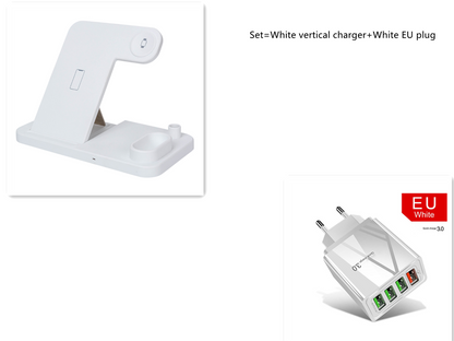 Qi-Certified 4-in-1 Wireless Charging Station: Adjustable, Foldable Design