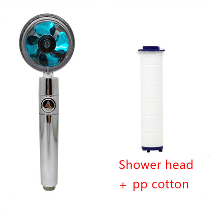 Shower Head Water Saving Flow 360 Degrees Rotating With Small Fan High Pressure Spray Nozzle Bathroom Accessories