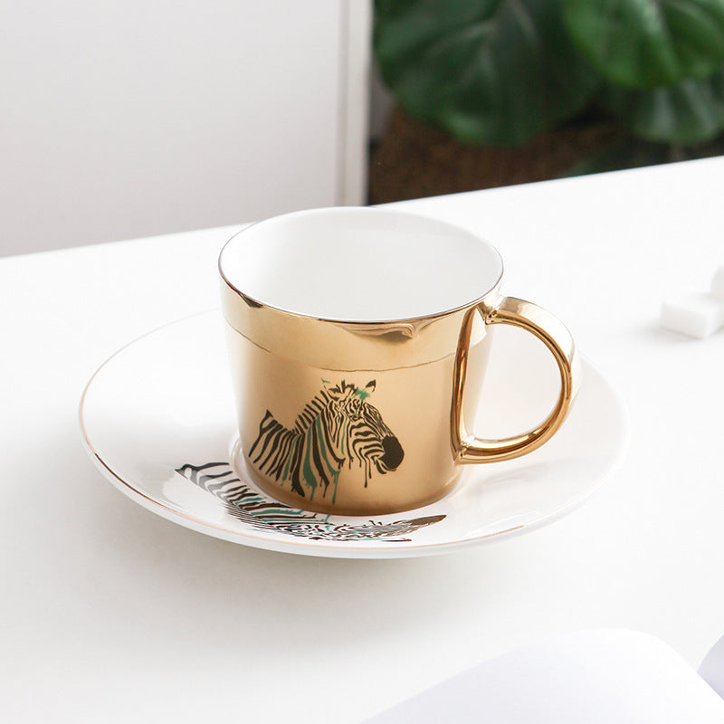 MirageMugger™ | Porcelain Mug with Animal Reflections Zebra