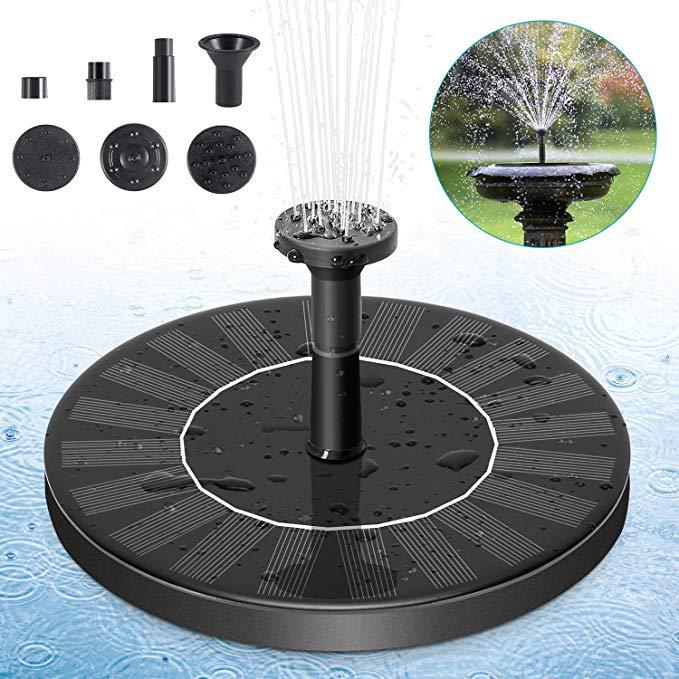 Solar-powered floating fountain