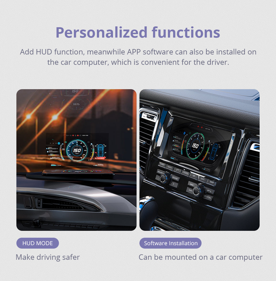 EngineScout™: Next-Gen Vehicle Analyzer & Dashboard Display showing display on the vehicles own display