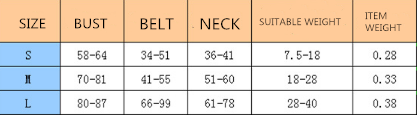 Dog Travel Backpack - Size chart