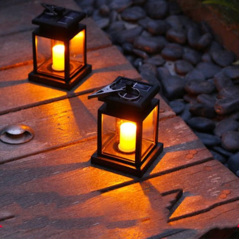 Decorative solar lantern for garden ambiance