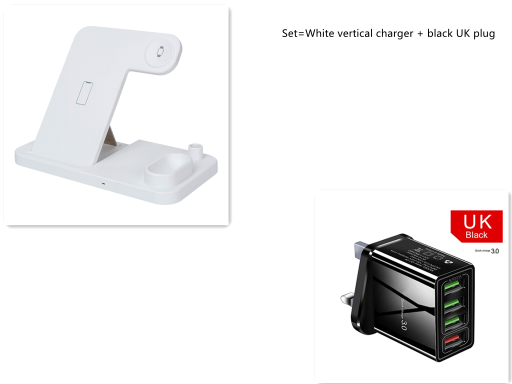 Qi-Certified 4-in-1 Wireless Charging Station: Adjustable, Foldable Design