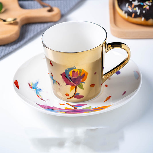 Add whimsy to your high tea with Autumn Illusions™ - Artistic Reflection Tea Cups. Fine porcelain with unique shapes reflecting stunning images onto the cup. Perfect for home, office, or cafes. Order now for a delightful tea experience! Rose