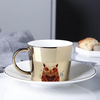 MirageMugger™ | Porcelain Mug with Animal Reflections Owl