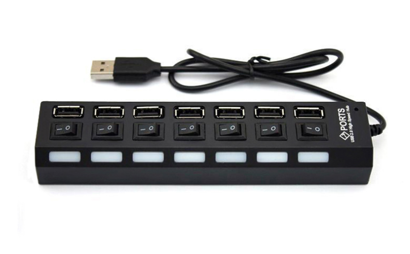 USB Express 7™ - 7-Port Data and Power Hub side view