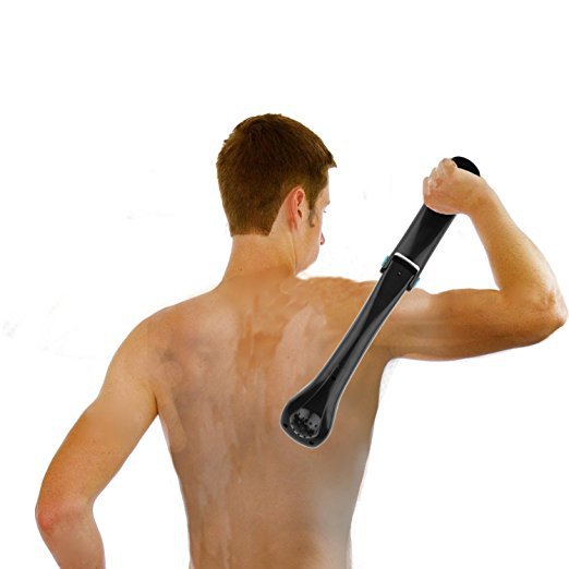Extendable Back Electric Shaver in Use