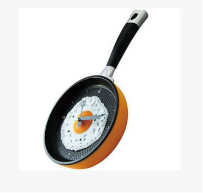 Kitchen Wall Clock with Omelette Pot Shape - Durable PVC Construction
