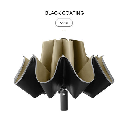 Innovative Inverted Self-Closing Umbrella color khaki