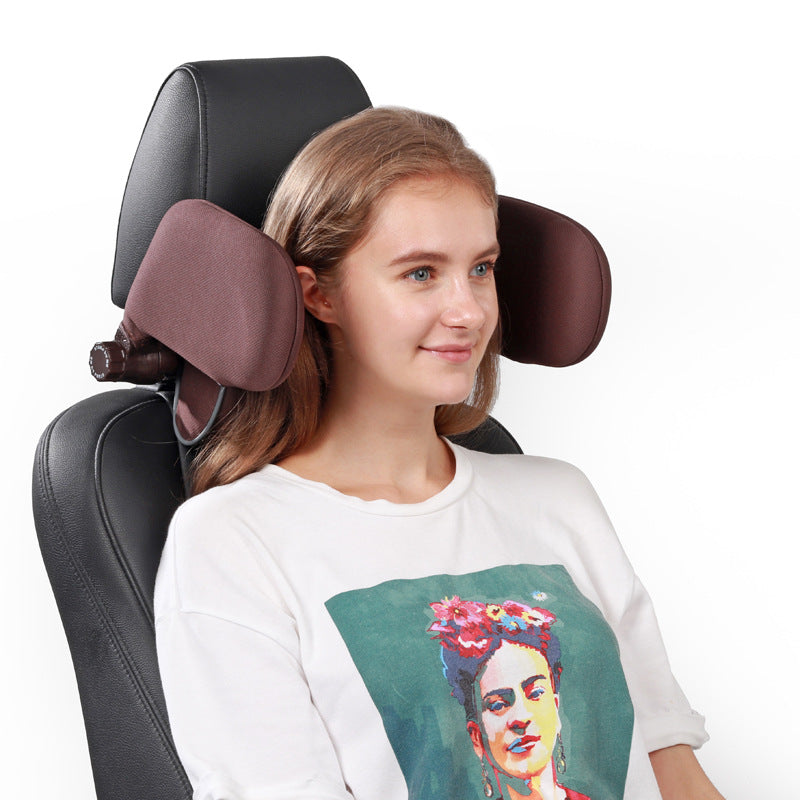 HANRS™ Head And Neck Resting System - Adjustable Neck Headrest Pillow on smiling woman