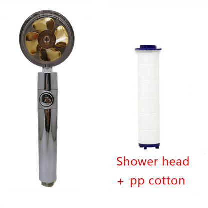 Shower Head Water Saving Flow 360 Degrees Rotating With Small Fan High Pressure Spray Nozzle Bathroom Accessories