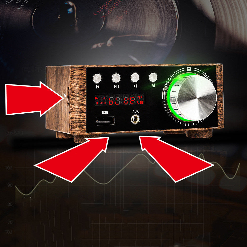 Compact Stereo Amplifier with Multiple Playback Options