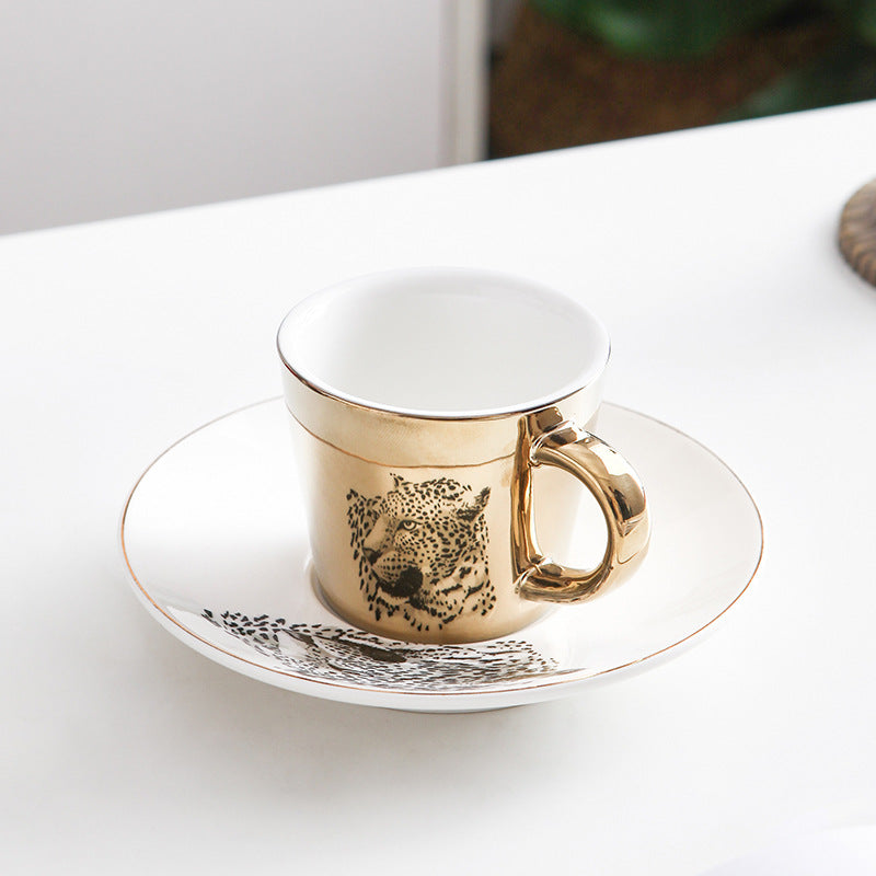 MirageMugger™ | Porcelain Mug with Animal Reflections Leopard