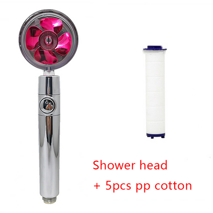 Shower Head Water Saving Flow 360 Degrees Rotating With Small Fan High Pressure Spray Nozzle Bathroom Accessories