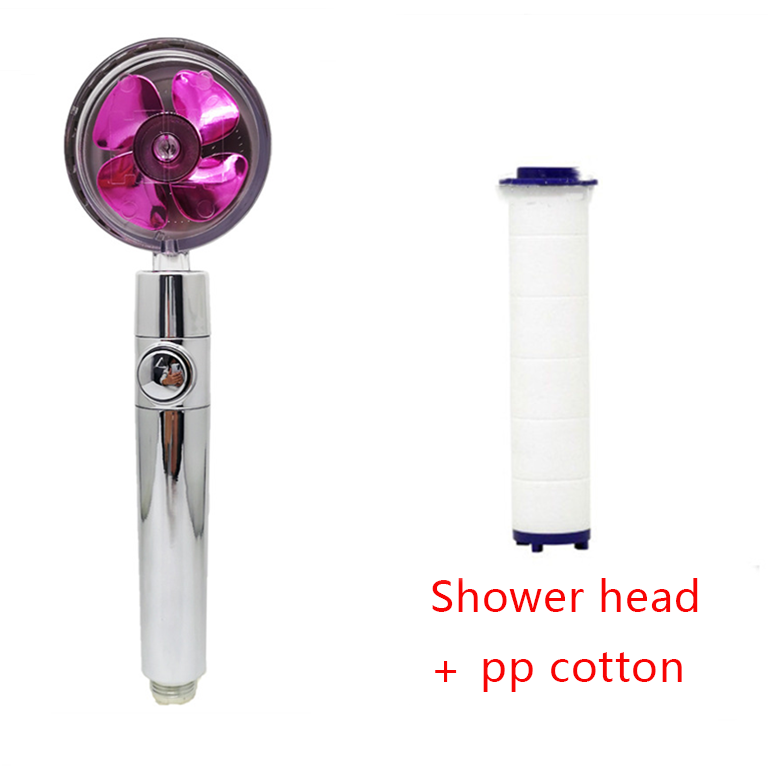 Shower Head Water Saving Flow 360 Degrees Rotating With Small Fan High Pressure Spray Nozzle Bathroom Accessories