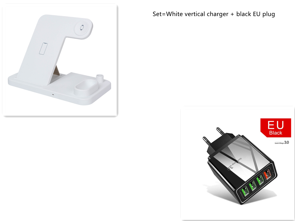 Qi-Certified 4-in-1 Wireless Charging Station: Adjustable, Foldable Design