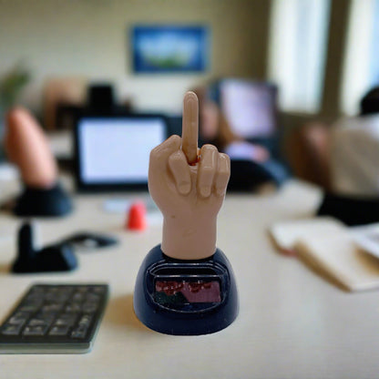 Moving Digit - Solar Powered Middle Finger Desk Ornament