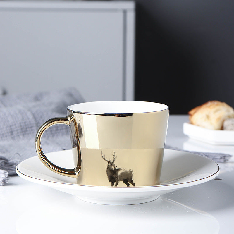 MirageMugger™ | Porcelain Mug with Animal Reflections Dear