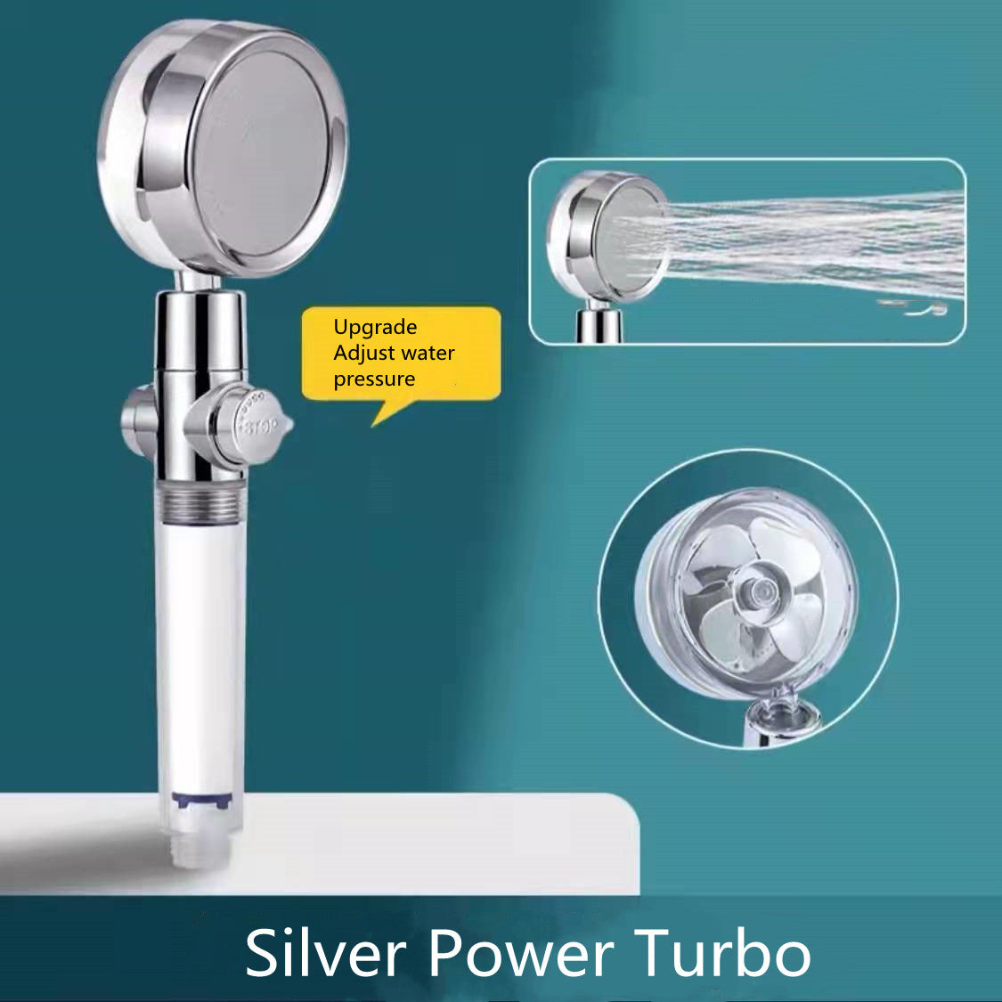 Shower Head Water Saving Flow 360 Degrees Rotating With Small Fan High Pressure Spray Nozzle Bathroom Accessories